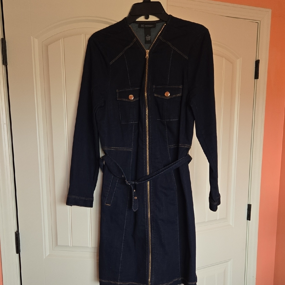 INC International Concepts Denim Long Sleeve Dress